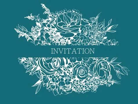 Bouquet of different flowers Stock Illustration