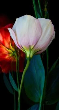 A bouquet of flowers eustoma close-up Stock Photos