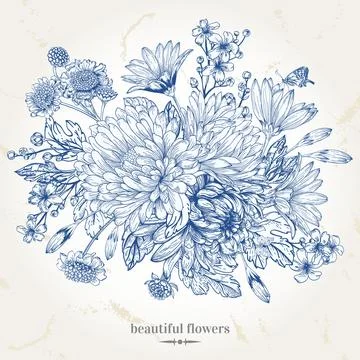 Bouquet of flowers. Illustrazione stock