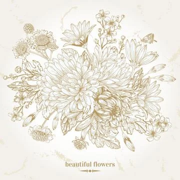 Bouquet of flowers. Illustrazione stock