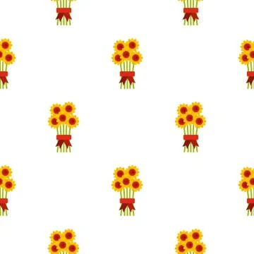 Bouquet of flowers pattern flat Stock Illustration