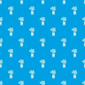 Bouquet of flowers pattern seamless blue Stock Illustration