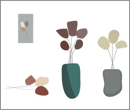 Bouquet of flowers, spring. Vector drawing. Postcard. Abstraction. Stock Illustration
