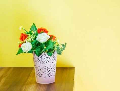 Bouquet of flowers on the table 스톡 사진