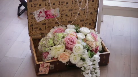 A bouquet of flowers in the trunk Stock Footage 67462202