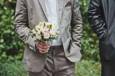 Bouquet in hands 1794. Stock Photos