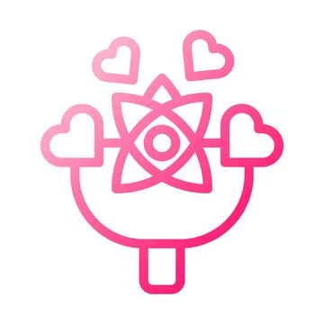 Bouquet icon gradient red style valentine illustration vector element and s.. Stockillustratie