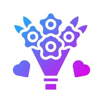 Bouquet icon solid gradient style valentine illustration vector element and.. Illustrazione stock