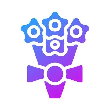 Bouquet icon solid gradient style valentine illustration vector element and.. Stock Illustration