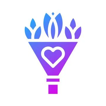 Bouquet icon solid gradient style valentine illustration vector element and.. Stock Illustration