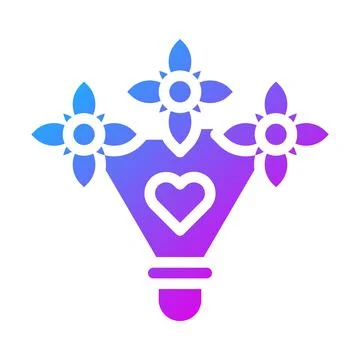 Bouquet icon solid gradient style valentine illustration vector element and.. Stock Illustration