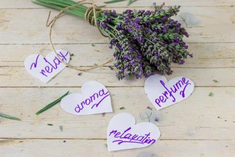 Bouquet of lavender. Spa composition. Stock Photos