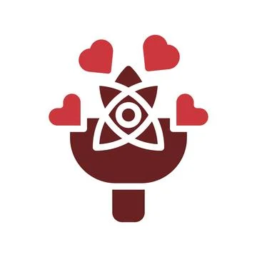 Bouquet love icon solid brown red style valentine illustration symbol perfect イラスト素材