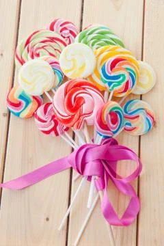 Bouquet made from popsicles Stock Photos