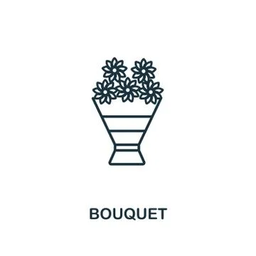 Bouquet outline icon. Simple element illustration. Bouquet icon symbol design Stock Illustration