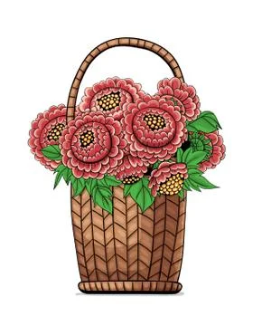 Bouquet of peonies Stock Illustration