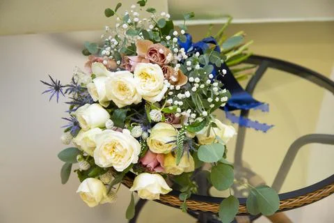 Bouquet placed on the table Stock Photos