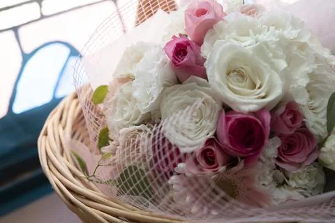 Bouquet placed by the window Stock-Fotos