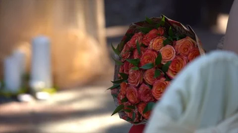 Bouquet of red roses close-up Stock Footage 101731342
