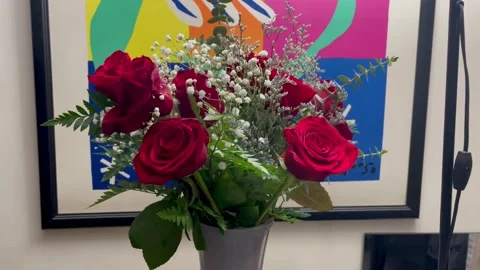 A bouquet of red roses Video stock 233402620