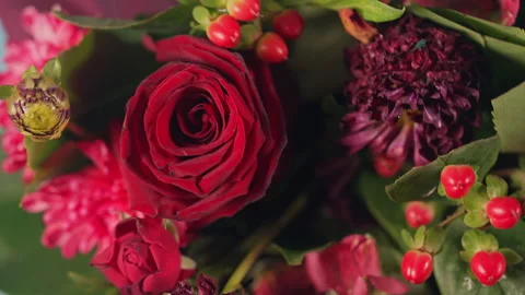 A bouquet of red roses. Stock Footage 318580828