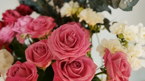 Bouquet of Roses on background Stock Footage 108971622