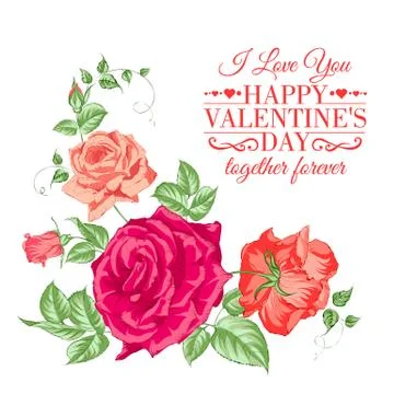 Bouquet of roses. Stock Illustration