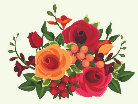 Bouquet of roses Stock Illustration