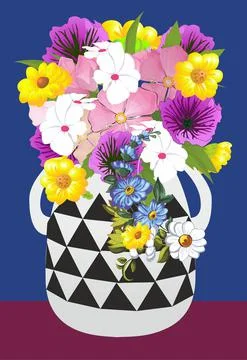 Bouquet of spring flowers, Stock Illustration