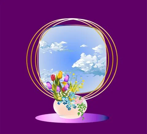Bouquet of spring flowers, Stock Illustration