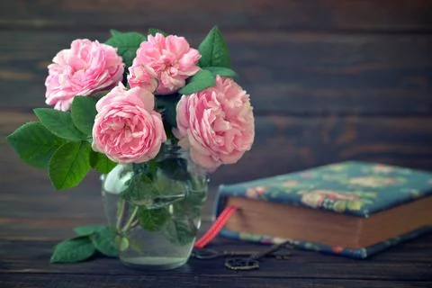 Bouquet of tea roses Stock Photos