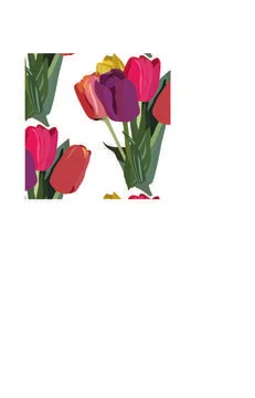 Bouquet of tulips. Seamless pattern. Vector stock illustration. Stock Illustration
