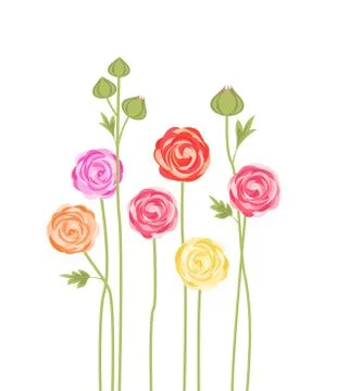 Bouquets of flowers Stock Illustration