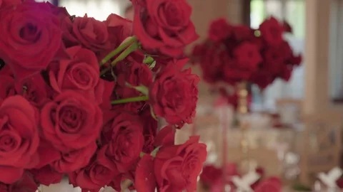 Bouquets of red roses Stock Footage 99195727