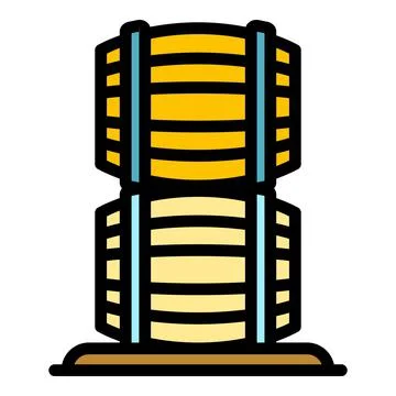 Bourbon barrel stack icon color outline vector 스톡 일러스트