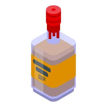Bourbon beverage icon, isometric style Stock Illustration