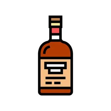 Bourbon bottle color icon vector illustration Stock Illustration