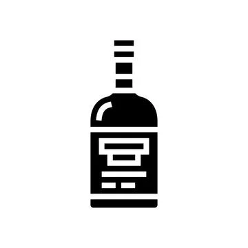 Bourbon bottle glyph icon vector illustration Stock Illustration
