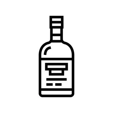 Bourbon bottle line icon vector illustration Stock Illustration