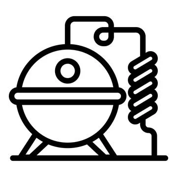 Bourbon production process icon, outline style Stock Illustration