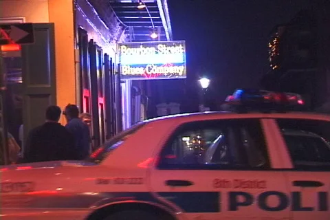 Bourbon Street Cop Cars Stock Footage