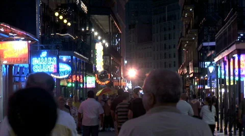 Bourbon Street People-zoom Stock Footage