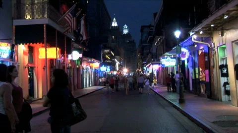 Bourbon Street-ws-zoom Stock Footage