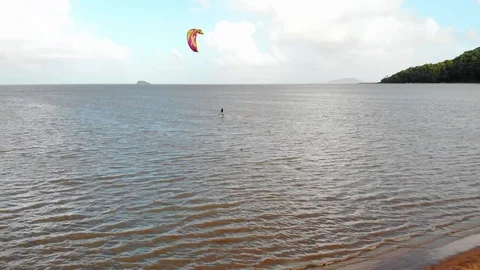 Bourda beach Kitesurf 스톡 동영상 123583025