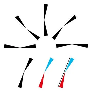 Bourdon optical illusion, angle illusion of a bent straight line Stock Illustration