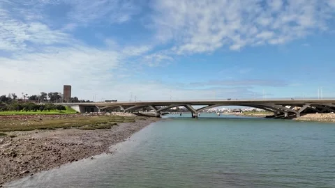 The Bouregreg River in Rabat Morocco Morocco October 26, 2025. Stock Footage 320071703
