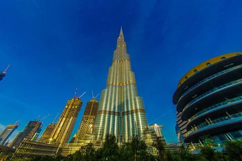 Bourgehalifa and Dubai town Stock Photos