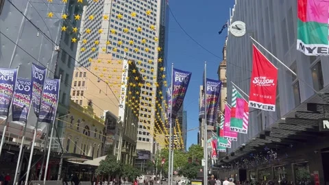 Bourke St. Mall Melbourne. Stock Footage 221224320