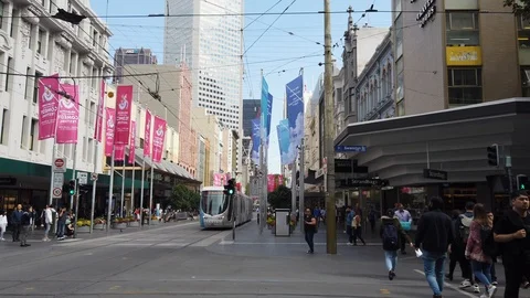 Bourke Street Melbourne Stock Footage 106911546