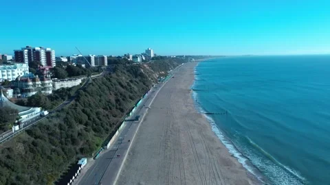 Bournemouth Beach Drone Stock Footage 274217639